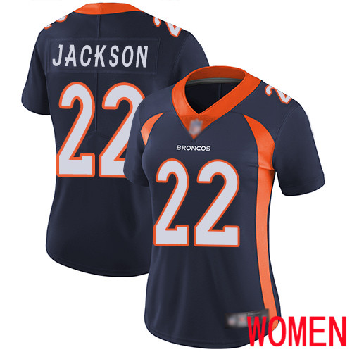 Women Denver Broncos #22 Kareem Jackson Navy Blue Alternate Vapor Untouchable Limited Player Football NFL Jersey
